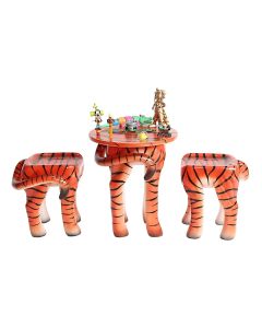 Tisch mit 2 Hockern Tiger für Kinder verkleinert
