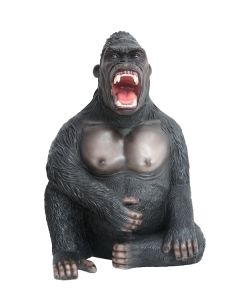 Gorilla sitzend  lebensgroß