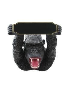 Gorilla mit Angebotstafel lebensgroß