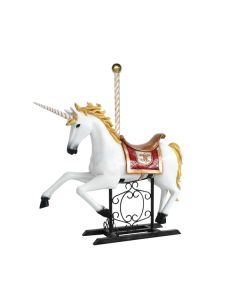 Karussel Einhorn mit Sattel und Stange verkleinert