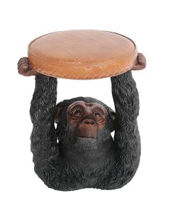 Affe Hocker mit braunem Polster lebensgroß