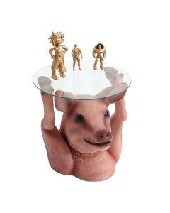 Schwein Tisch mit Glasplatte lebensgroß