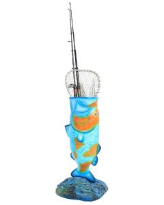 Blau orangener Koi Karpfen Angelhalter lebensgroß