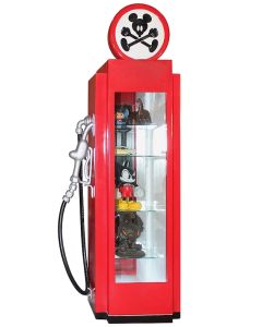Retro Zapfsäule Rot als Vitrine verkleinert