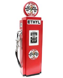 Route 66 Tankstelle Rot als Schrank verkleinert