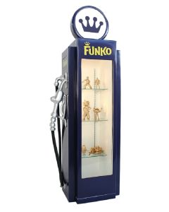 Retro Zapfsäule Dunkelblau als Vitrine verkleinert