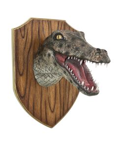 Alligatorkopf auf Holz lebensgroß