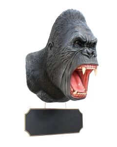 Gorillakopf mit Angebotsschild lebensgroß