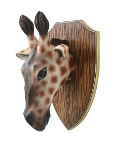Giraffenkopf auf Holz lebensgroß