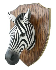 Zebrakopf auf Holz lebensgroß