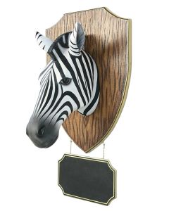 Zebrakopf mit Angebotsschild lebensgroß