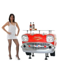 Bar Chevy Front Rot mit Glasplatte lebensgroß