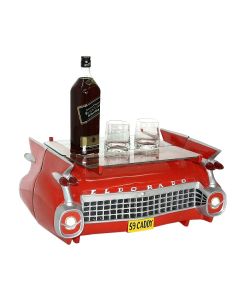 Tisch Daddy Car Rot mit Glasplatte verkleinert