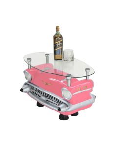 Couchtisch Chevy Hellblau mit Glasplatte verkleinert