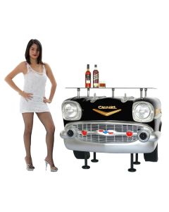 Bar Chevy Front Schwarz mit Glasplatte lebensgroß