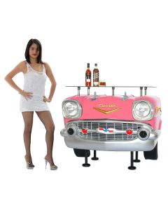 Bar Chevy Front Rosa mit Glasplatte lebensgroß
