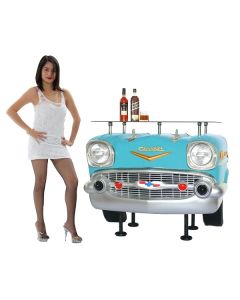 Bar Chevy Front Hellblau mit Glasplatte lebensgroß