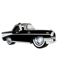 Wanddeko Chevy Schwarz mit Elvis verkleinert
