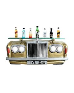 Wandregal Rolls Royce Gold mit Glasplatte verkleinert