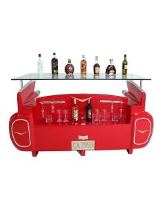 Bar Cadillac Rot mit Kofferraumschrank lebensgroß