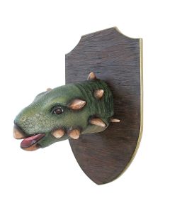 Dinosaurier Gastoniakopf auf Holz lebensgroß