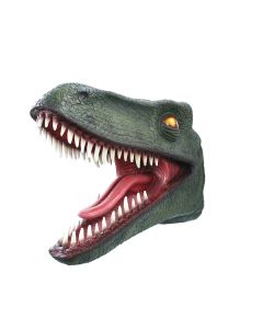 Dinosaurier Raptorkopf grün lebensgroß