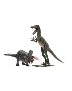 Dinosaurier Triceratops und Tyrannosaurus lebensgroß