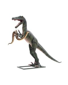 Dinosaurier Tyrannosaurus mit Anakonda lebensgroß