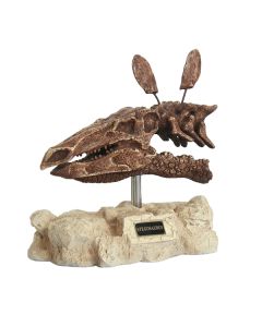Dinosaurier Stegosaurus auf Stein lebensgroß