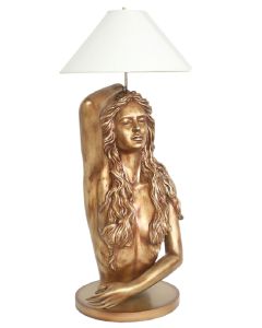 Meerjungfrau Lampe in Gold lebensgroß