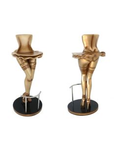 Sexy Frauenbeine Barhocker Gold lebensgroß