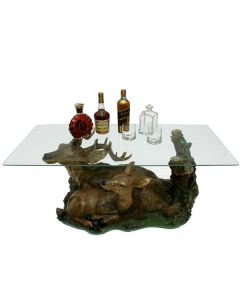Rentier Tisch mit Glasplatte verkleinert