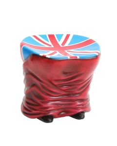 Hocker Hintern Rot mit britischer Fahne vergrößert