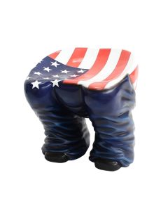 Hocker Hintern Blau mit amerikanischer Fahne lebensgroß