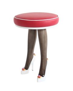 Weiße Highheels Hocker lebensgroß