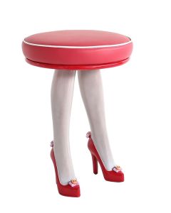 Rote Highheels Hocker lebensgroß