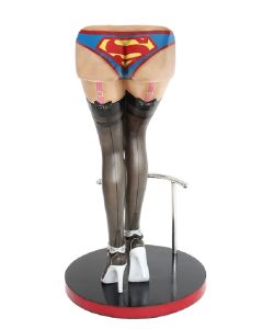 Sexy Frauenbeine Schwarz mit Superman Unterwäsche Barhocker lebensgroß