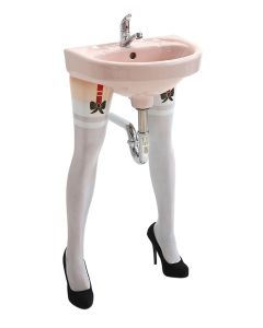 Sexy Frauenbeine Waschbecken lebensgroß