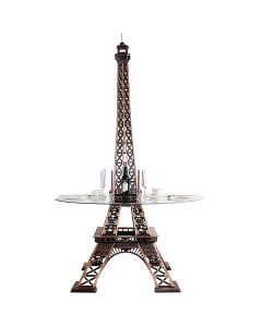 Eiffelturm Tisch mit Glasplatte verkleinert