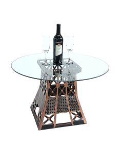 Eiffelturmstück Tisch mit Glasplatte verkleinert