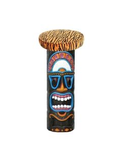 Tiki Maske Barhocker mit Tigerpolster 2 lebensgroß