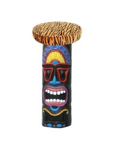 Tiki Maske Barhocker mit Tigerpolster 4 lebensgroß
