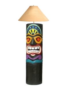 Tiki Masken Lampe 6 lebensgroß