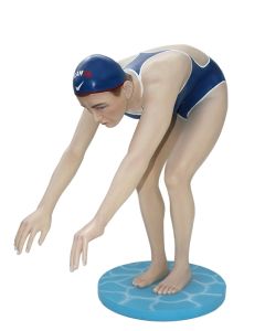 Schwimmerin lebensgroß