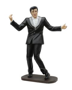 Elvis im schwarzen Anzug lebensgroß