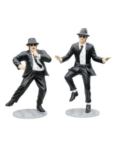 Blues Brothers in schwarzen Anzügen lebensgroß