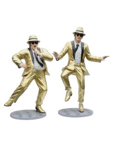 Blues Brothers in goldenen Anzügen lebensgroß
