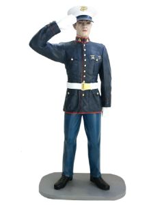 Amerikanischer Marine Salutierend lebensgroß