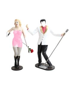 Elvis ohne Gesicht und Marilyn in Rosa lebensgroß