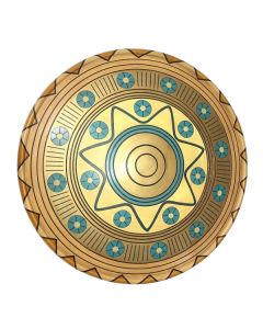 Antikes Mittelalterliches Schild Gold Blau lebensgroß